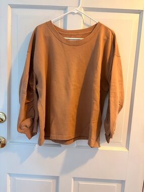 Abercrombie & Fitch Soft A&F Pullover Rouched Gathered Sleeve Sweatshirt